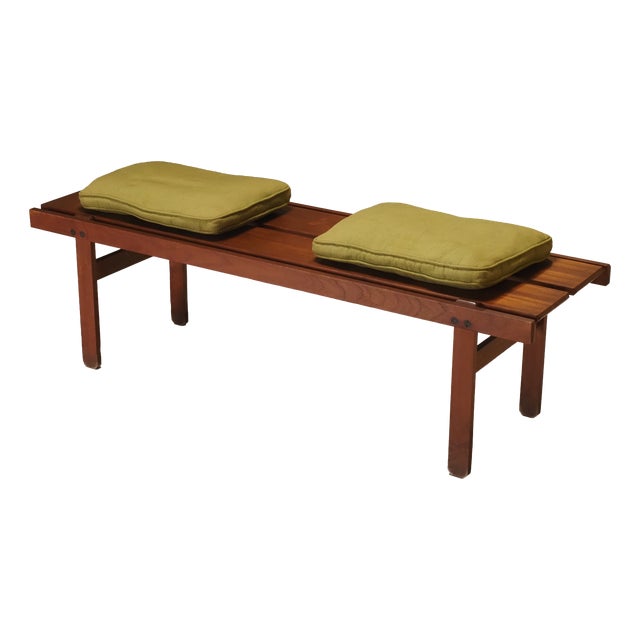 Italian Slatted Bench, 1960s For Sale