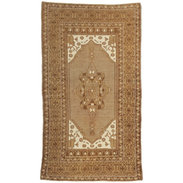 Late 20th Century Vintage Earth-Tone Turkish Oushak Rug, 03'11 X 06'11 For Sale - Image 10 of 10