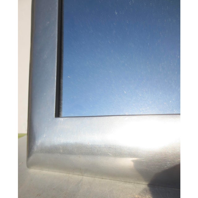 Vintage Aluminum Framed Mirror For Sale - Image 4 of 6