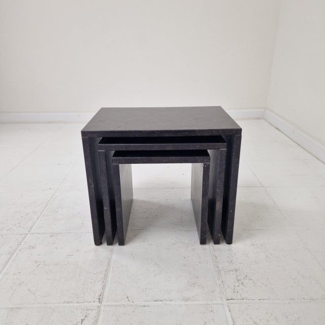 Italian Marble Nesting Tables, 1980s, Set of 3 For Sale - Image 11 of 13