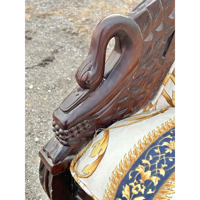 Wood Laurel Canyon Carved Empire Swan Settee For Sale - Image 7 of 8