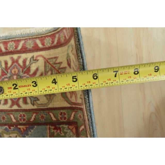 Kazak Rug 5’11” X 9’4” Blue Wool Tribal Hand-Knotted Oriental Carpet For Sale - Image 11 of 12