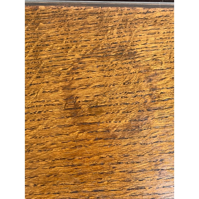 Antique English Oak Drop-Leaf Card Table or Bar Cart With Barley-Twist Legs For Sale - Image 16 of 17