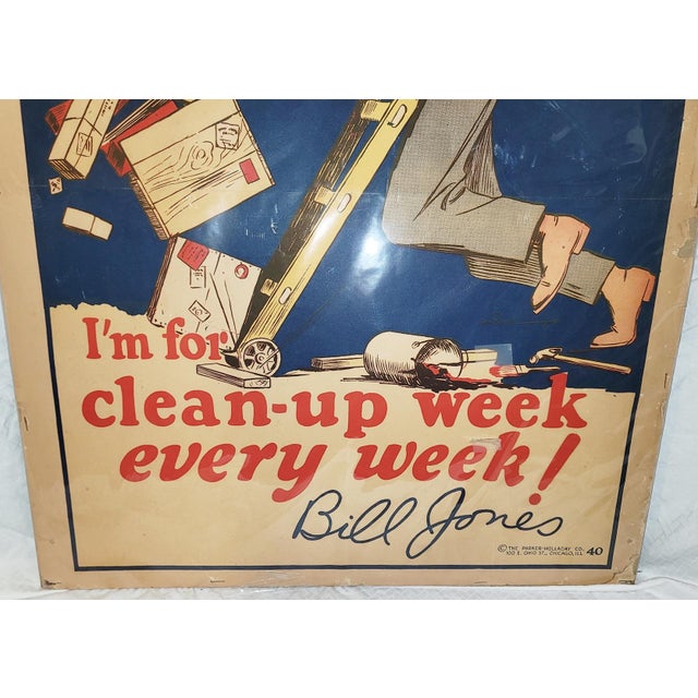 Traditional Original 1927 Large Bill Jones Motivational Poster For Sale - Image 3 of 5