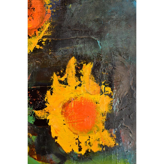 Aleksandr Rodin, Still Life with Yellow Flowers, 1980s, Oil Painting on Canvas For Sale - Image 6 of 10