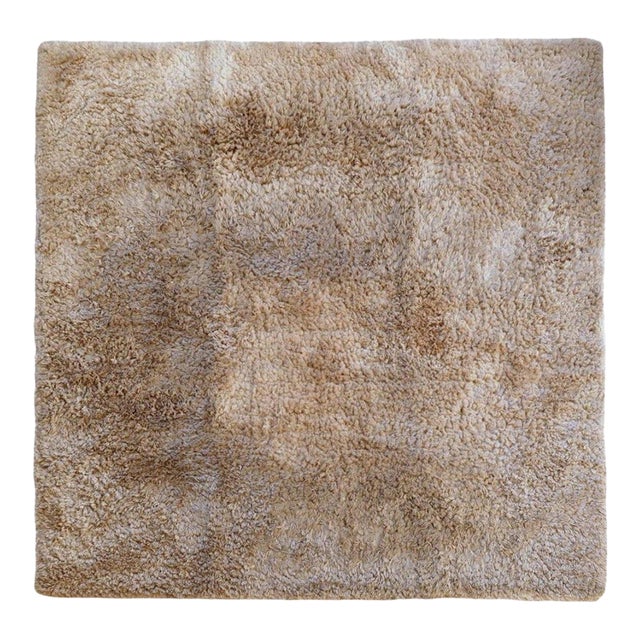 1960s, Vintage Scandinavian Shag Rug, Flokati Style, 6 X 6 For Sale