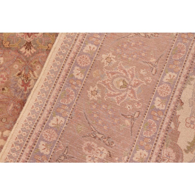 Textile Floral 1990's Medallion Pak-Persian Beige/Brown Wool Rug - 6'2'' X 9'3'' For Sale - Image 7 of 9