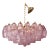 Murano Poliedro Murano Glass Pink Chandelier With Gold Metal Frame For Sale - Image 4 of 7