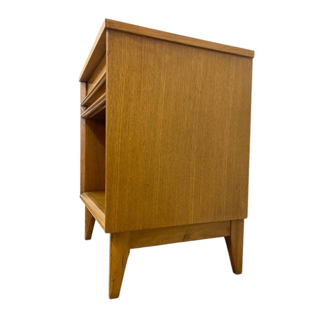 1970s Vintage Mid-Century Modern Nightstand With Drawer and Open Shelf For Sale - Image 5 of 9