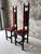 Spanish Revival Vintage Spanish Revival Prayer Chairs With Red Velvet Upholstery – Pair For Sale - Image 3 of 18