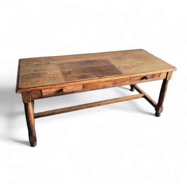 Brown French Oak Dining Table or Desk, 1900s For Sale - Image 8 of 15