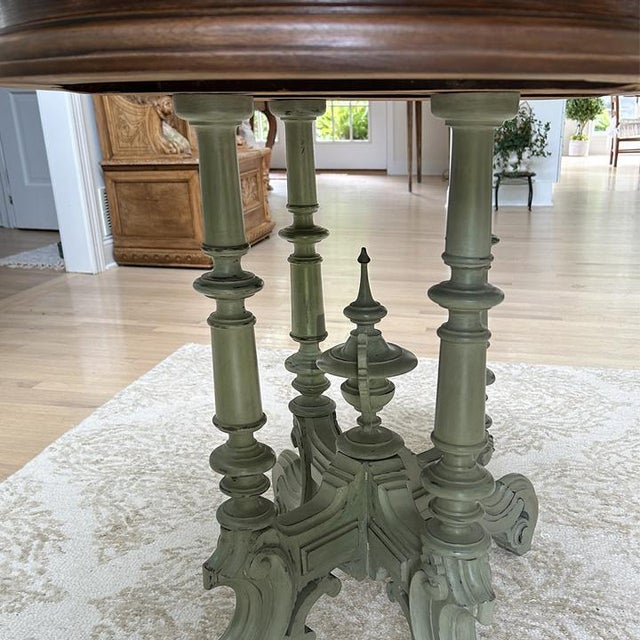 Late 19th Century Late 19th Century French Country Victorian Refinished Parlor Table For Sale - Image 5 of 7