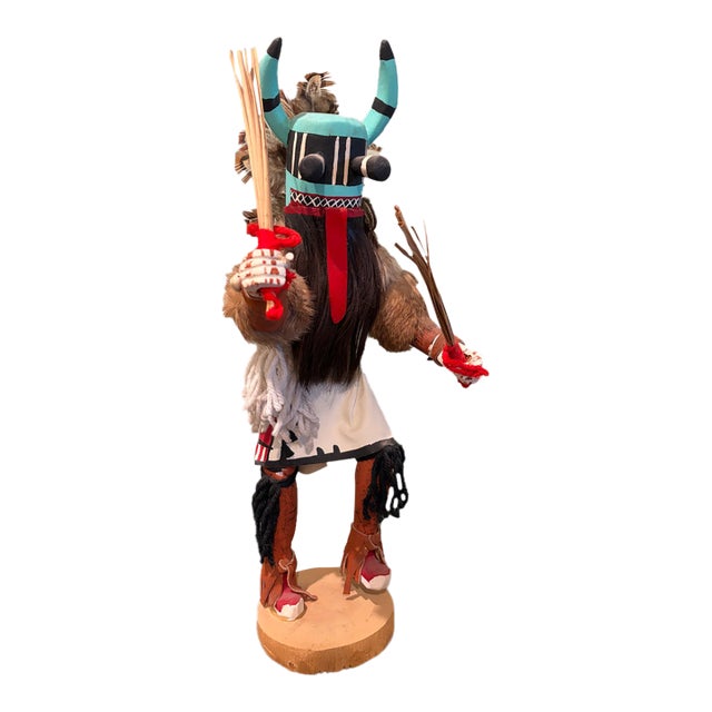 18" Vintage Native American Kachina "Whipper's Uncle" by R. Mendoza For Sale