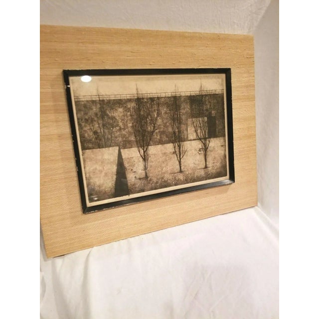 1960s Ryonosuke Fukui Japan Artist Etching and Auquatint; Ink on Paper "Four Trees Against a Wall" For Sale - Image 5 of 12