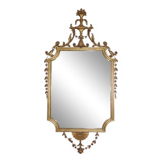 Vintage D Milch & Sons Louis XV Rococo Style Large Gilt Gesso Framed Wall Mirror For Sale