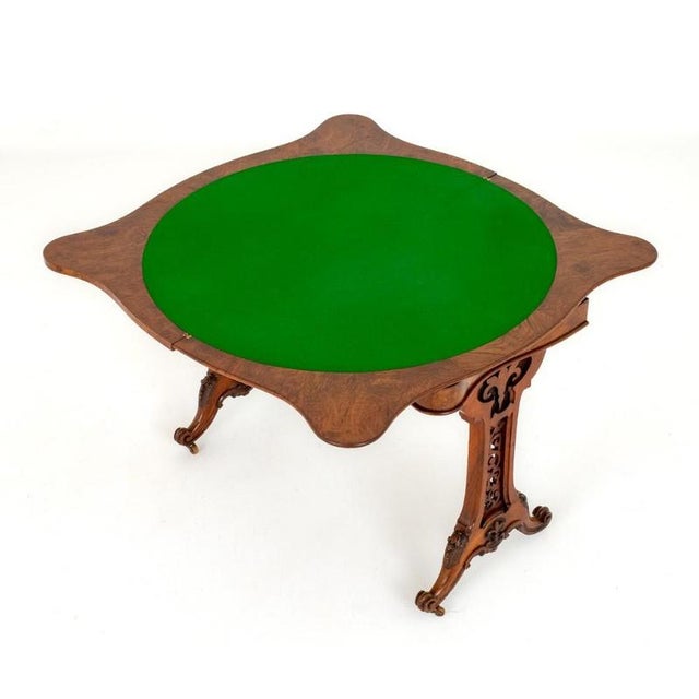 Victorian Games Table in Burr Walnut, 1860 For Sale - Image 3 of 5