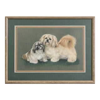 Framed Original Dog Portrait, Signed & Dated 2001 For Sale