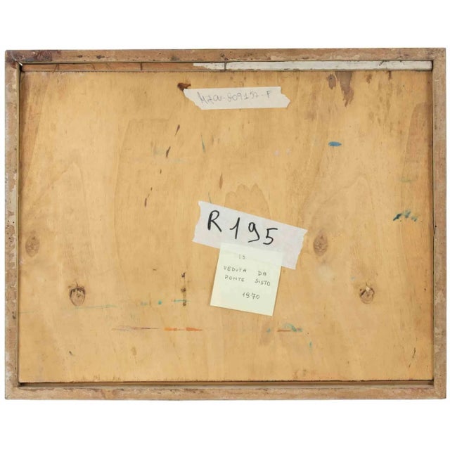 Sirio Pellegrini, View of Rome, Oil Painting, 1970 For Sale - Image 4 of 5