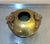 1960s-70s heavy brass tapered planter/vase w/ flower side detail. Some minor patina to metal in a few spots throughout, as...