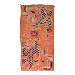 Zabihi Collection Orange Dragon Vintage Tibetan Rug