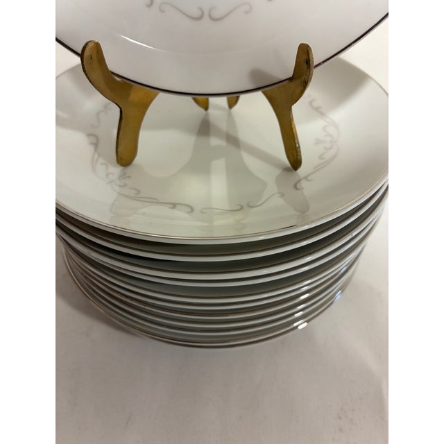 Vintage Kimberly Fine China "Trianon" Platinum Trim Bread Plates, Set of 12, Japan For Sale - Image 11 of 13