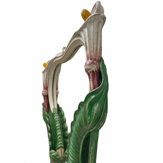 Art Nouveau Carved Wood Mirror with Calla Lilys, 1900s For Sale - Image 13 of 15