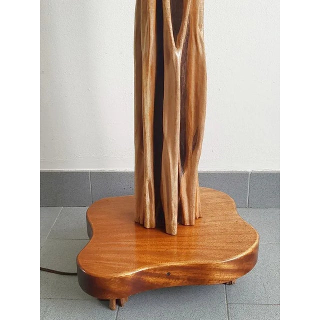 1950s Mid-Century French Floor Lamp in Driftwood & Mahogany, 1950s For Sale - Image 5 of 13