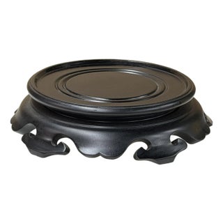 6" Dark Black Brown Scalloped Apron Legs Round Wood Table Top Stand Easel For Sale