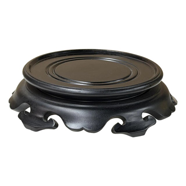 6" Dark Black Brown Scalloped Apron Legs Round Wood Table Top Stand Easel For Sale