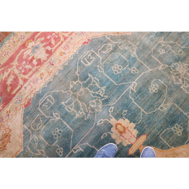 Zabihi Collection Phenomenal Antique Turkish Oushak Rug - 10'9" x 14'11" For Sale - Image 11 of 12