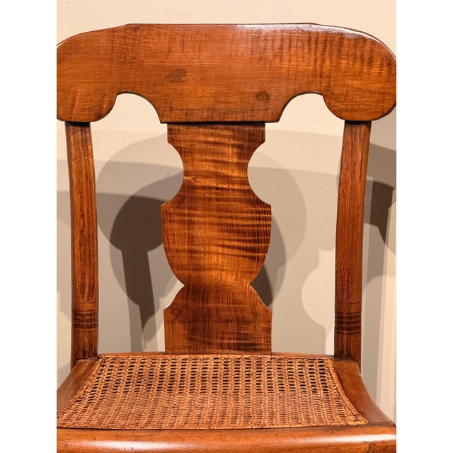 Pair of Antique Tiger Maple Chairs For Sale In Chicago - Image 6 of 6