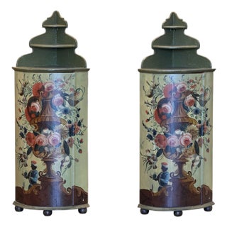 Pair of 19th Century Painted Corner Cupboards For Sale