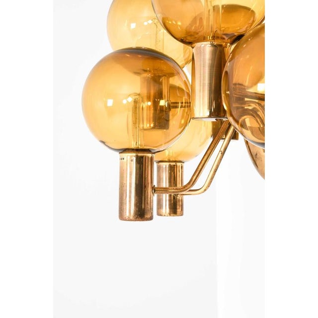 Scandinavian Modern Ceiling Lamp in Brass and Glass by Hans-Agne Jakobsson, 1960s For Sale - Image 6 of 12