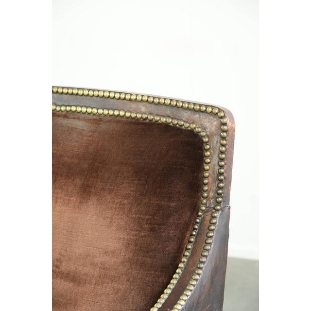 Art Deco Armchair in Velour and Decorative Nails For Sale - Image 13 of 15