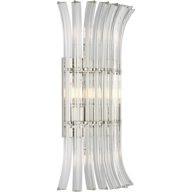 Metal AERIN for Visual Comfort Signature Rhine 21" Sconce in Polished Nickel with Crystal For Sale - Image 7 of 12