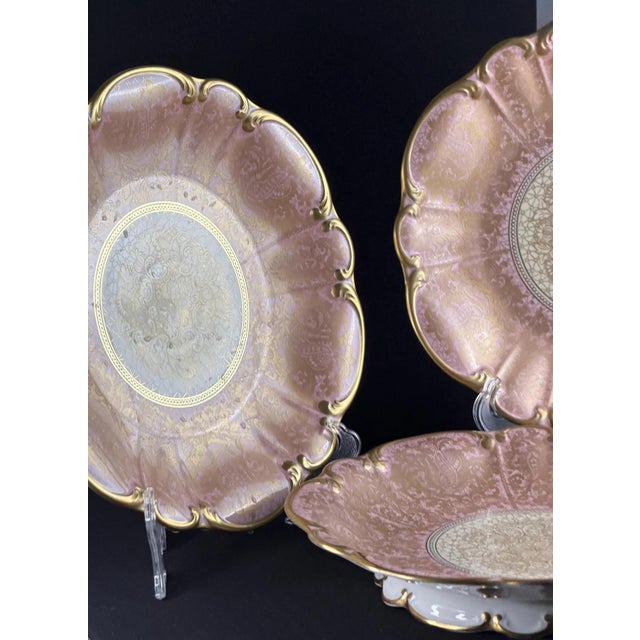 Elegant 3 -piece porcelain set by Irschenreuth Bavaria (P.T.), crafted in the early 20th century. Features a stunning pink...