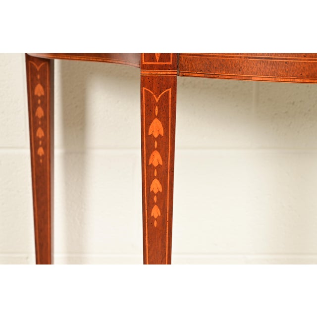 Wood Baker Furniture Historic Charleston Federal Inlaid Mahogany Console or Entry Table For Sale - Image 7 of 13