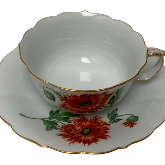 White Vintage Rare Meissen Pfeiffer Period 25-Piece Multi-Floral Botanical Coffee & Dessert Service First Quality C1924-1934 For Sale - Image 8 of 12