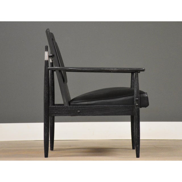 Mid-Century Modern 1950s Danish Modern Ebonized Black Cerused Lounge Chair For Sale - Image 3 of 12