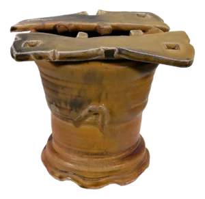 John Glick Modernist Stoneware Glazed Ceramic Rare Yellow Vase Signed