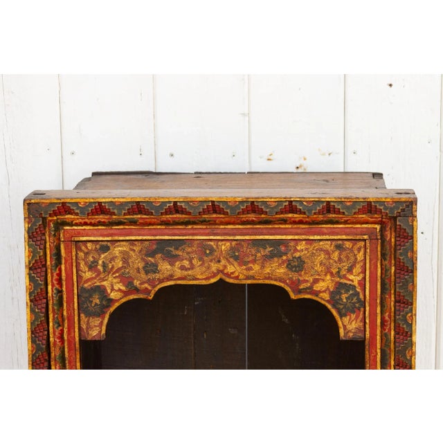 Antique Painted Tibetan Altar Shrine For Sale In Los Angeles - Image 6 of 9