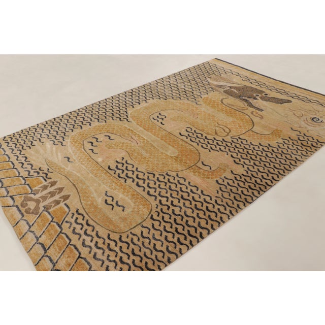 Rug & Kilim Contemporary Chinese Dragon Pictorial Wool & Natural Silk Rug by Rug & Kilim For Sale - Image 4 of 11