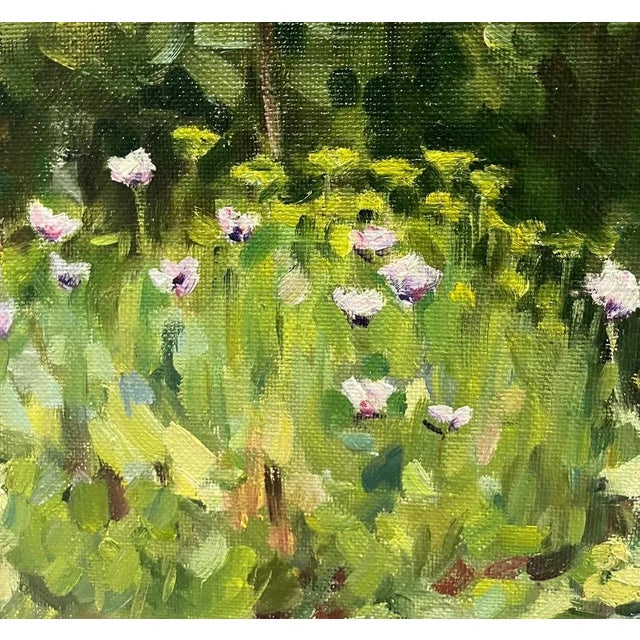 1990s Boris Lavrenko, Garden Tulips and Red Flowers, Oil Painting, 1990s For Sale - Image 5 of 9