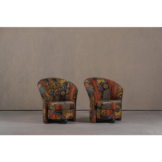 Postmodern Armchairs with Abstract Upholstery, Germany, 1980s, Set of 2 For Sale - Image 14 of 14