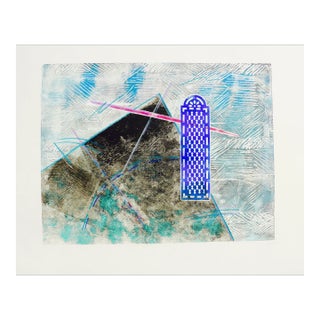 "Pyramid" Martha Holden Contemporary Monoprint on Paper For Sale