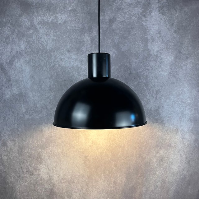 Vintage Black Pendant Lamp by Jo Hammerborg for Fog & Mørup, 1970s For Sale - Image 6 of 7