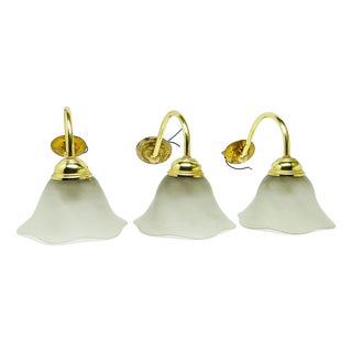 Vintage Wall Lamps in Metal, 1980s, Set of 3 For Sale