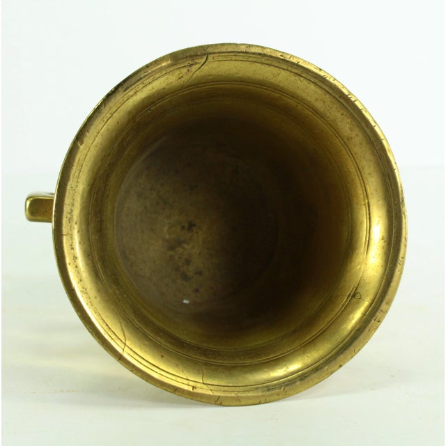 19th Century Apothecary Mortar and Pestle Set, Heavy Solid Bronze/Brass, Polished For Sale - Image 11 of 13