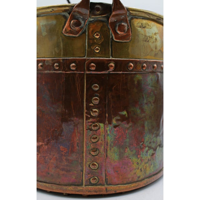 Metal Circa 1880 English Copper & Brass Large Bucket For Sale - Image 7 of 10