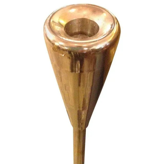 Late 20th Century Aluminum Tiered Floor Candlesticks - Set of 3 For Sale - Image 4 of 6